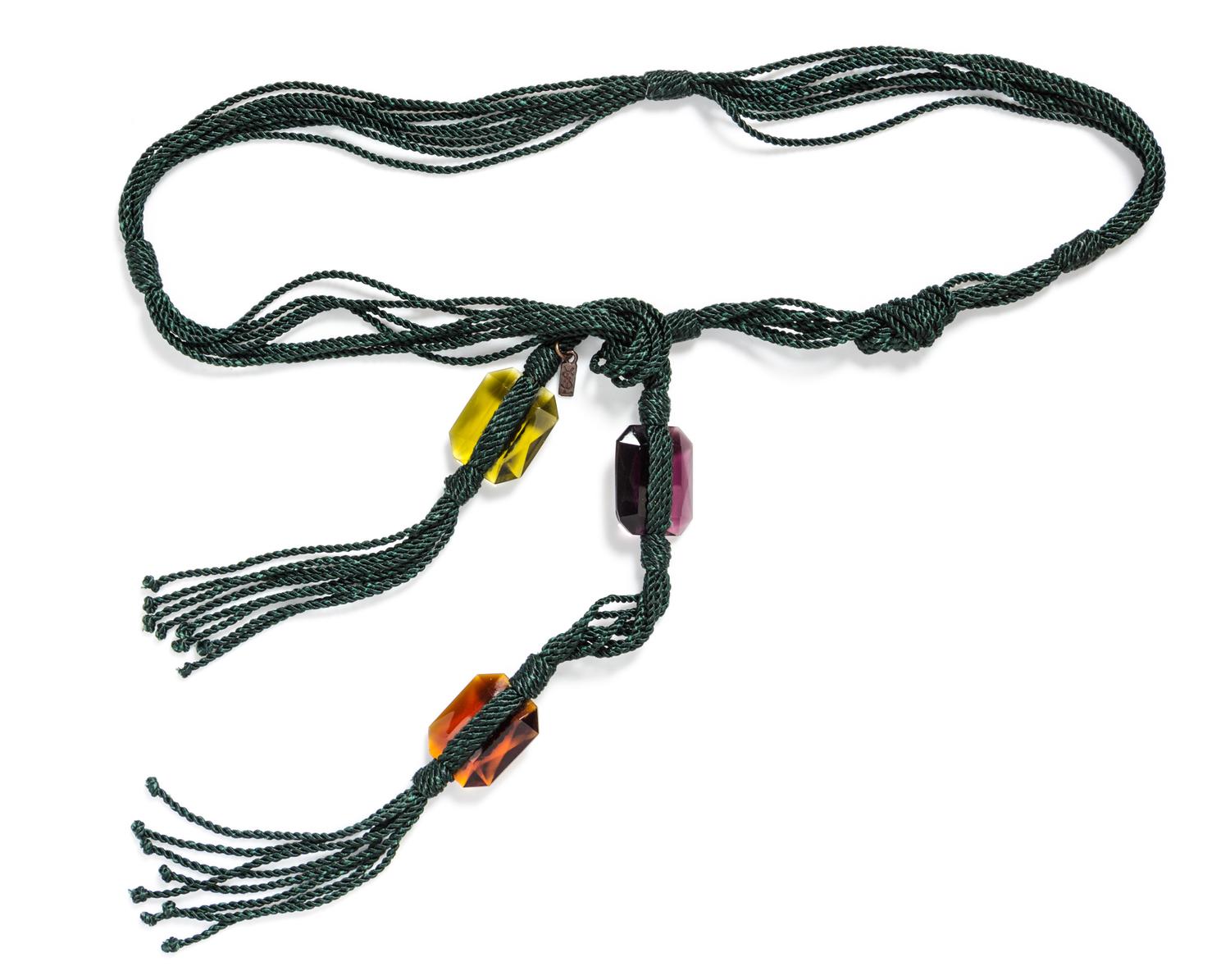 An Yves Saint Laurent Braided Rope Belt.