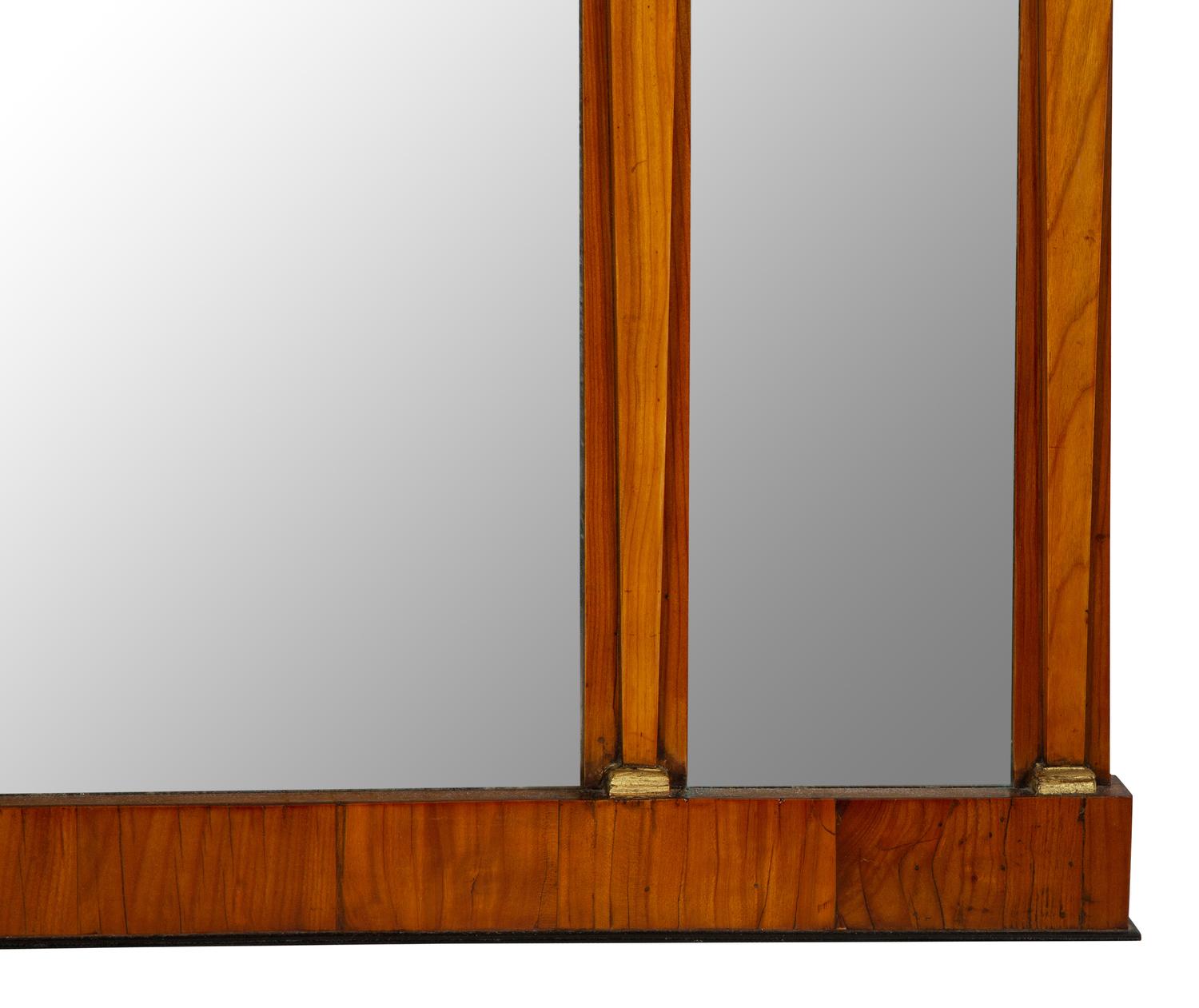 An Austrian Gilt Bronze Mounted Part-Ebonized Cherry Overmantel Mirror