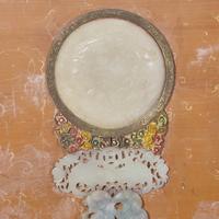 A Large Chinese Jade, Hardstone and Mother-of-Pearl Inlaid Hanging Screen, 19th/20th Century 晚清/民國 黃漆地螺鈿框嵌百寶博古圖大挂屏