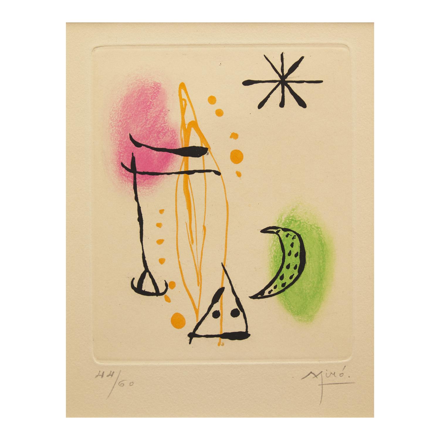 Joan Miró (Spanish, 1893-1983) — Suite La Bague d'aurore : one plate, 1957