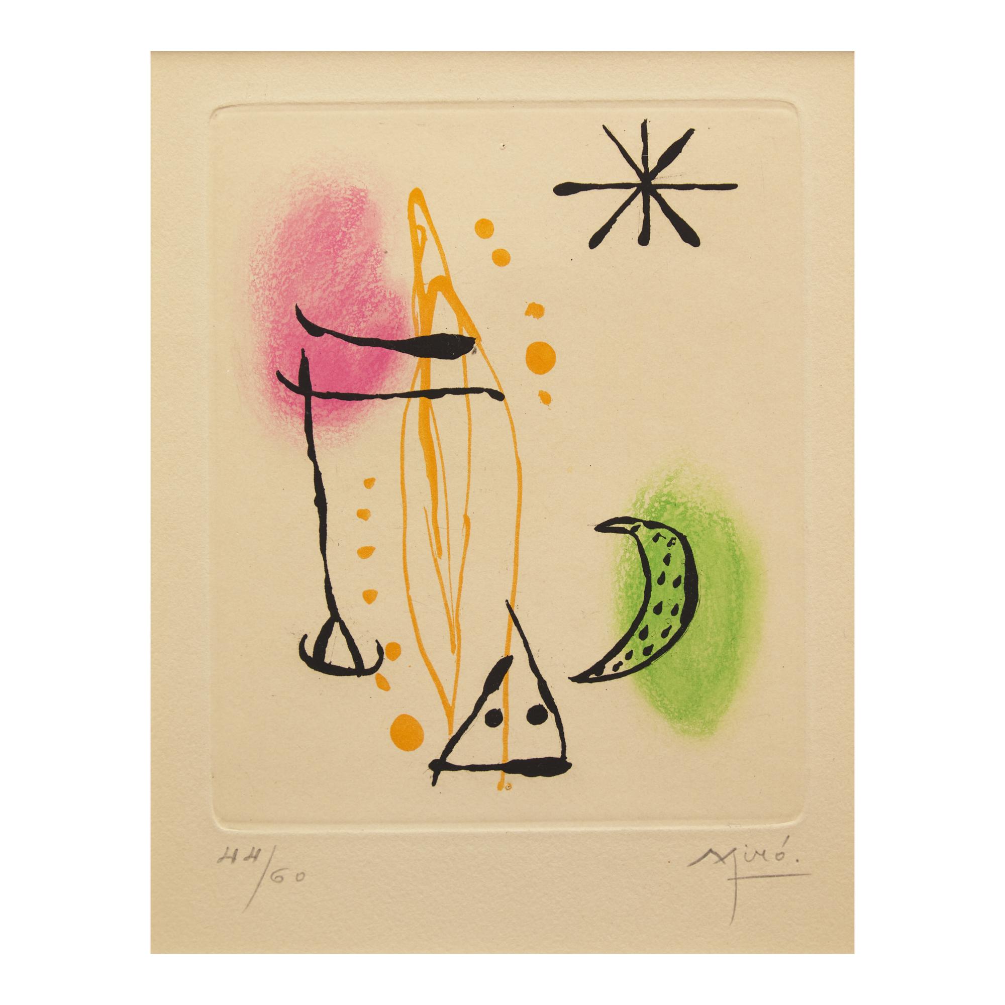 Joan Miró (Spanish, 1893-1983) — Suite La Bague d'aurore : one plate, 1957