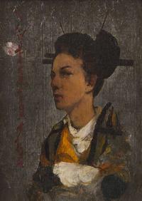 Robert Frederick Blum (American, 1857–1903) - Portrait of Hilah Loyd Drake in Japanese Costume