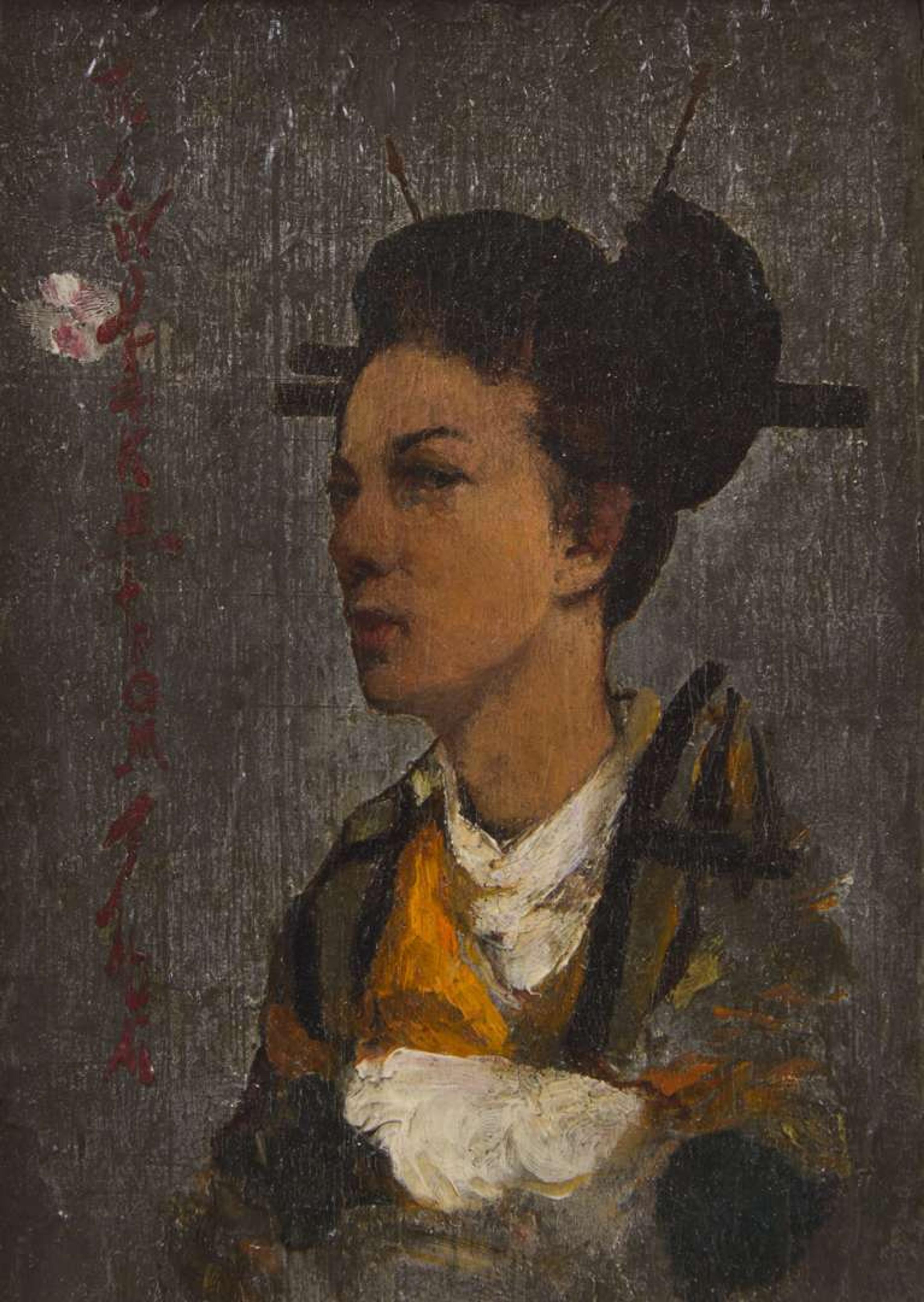 Robert Frederick Blum (American, 1857–1903) - Portrait of Hilah Loyd Drake in Japanese Costume