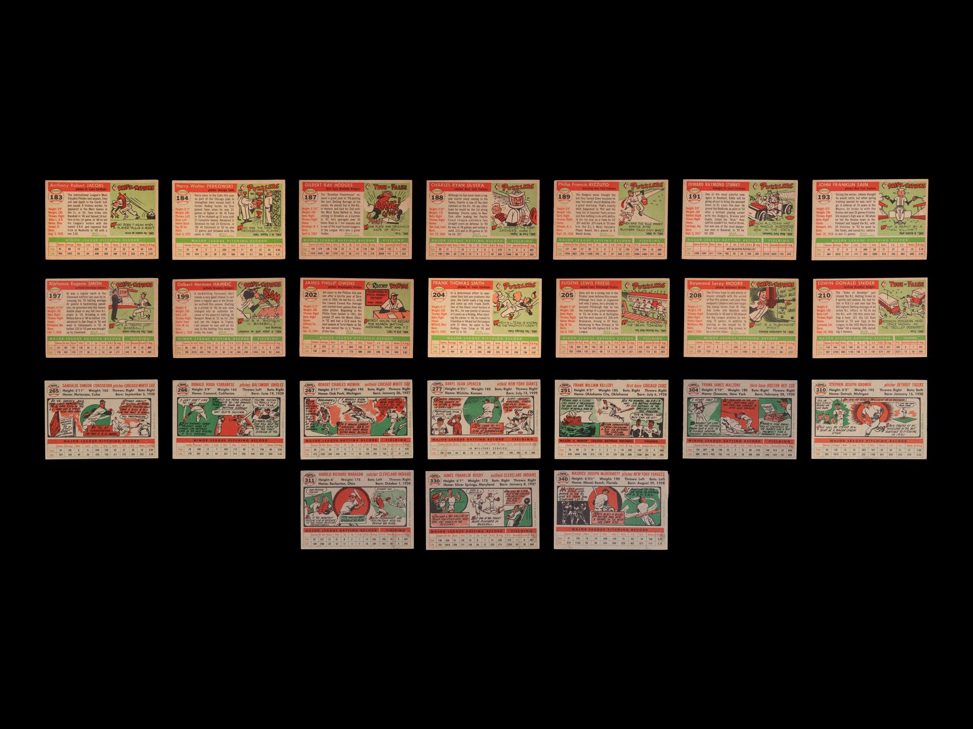 A Group of 140 1955 and 1956 Topps Baseball Cards Including Multiple Hall of Famers and High Numbers,