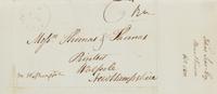 WASHINGTON, Martha Dandridge Custis (1731-1802), First Lady. Autograph free frank signed ("M Washington") on integral cover sheet addressed in the hand of Tobias Lear, Washington's private secretary, to "Messrs Thomas & Thomas / Printers / Walpole / New Hampshire", [6 October 1800].