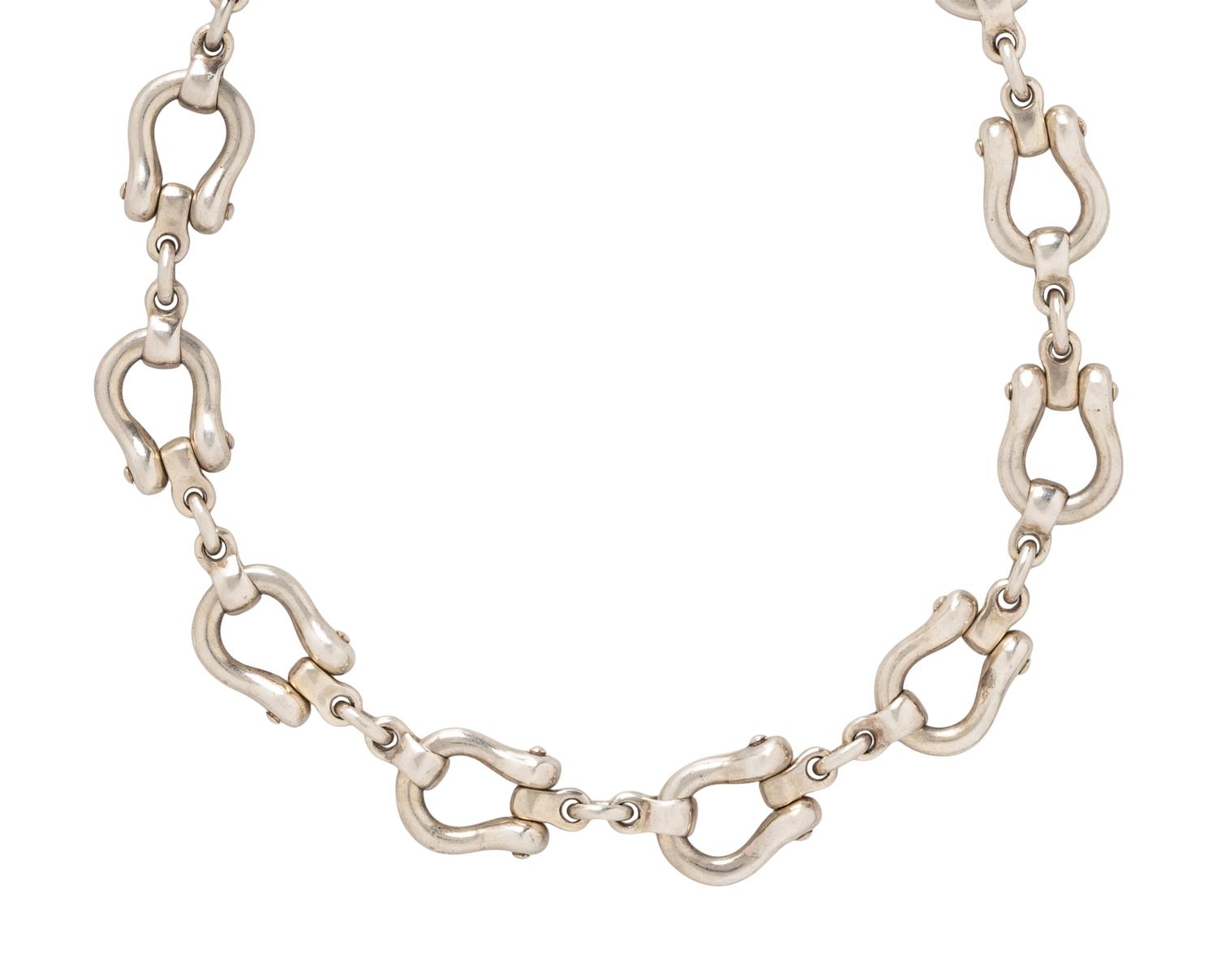 TIFFANY & CO. STERLING SILVER STIRRUP LINK NECKLACE