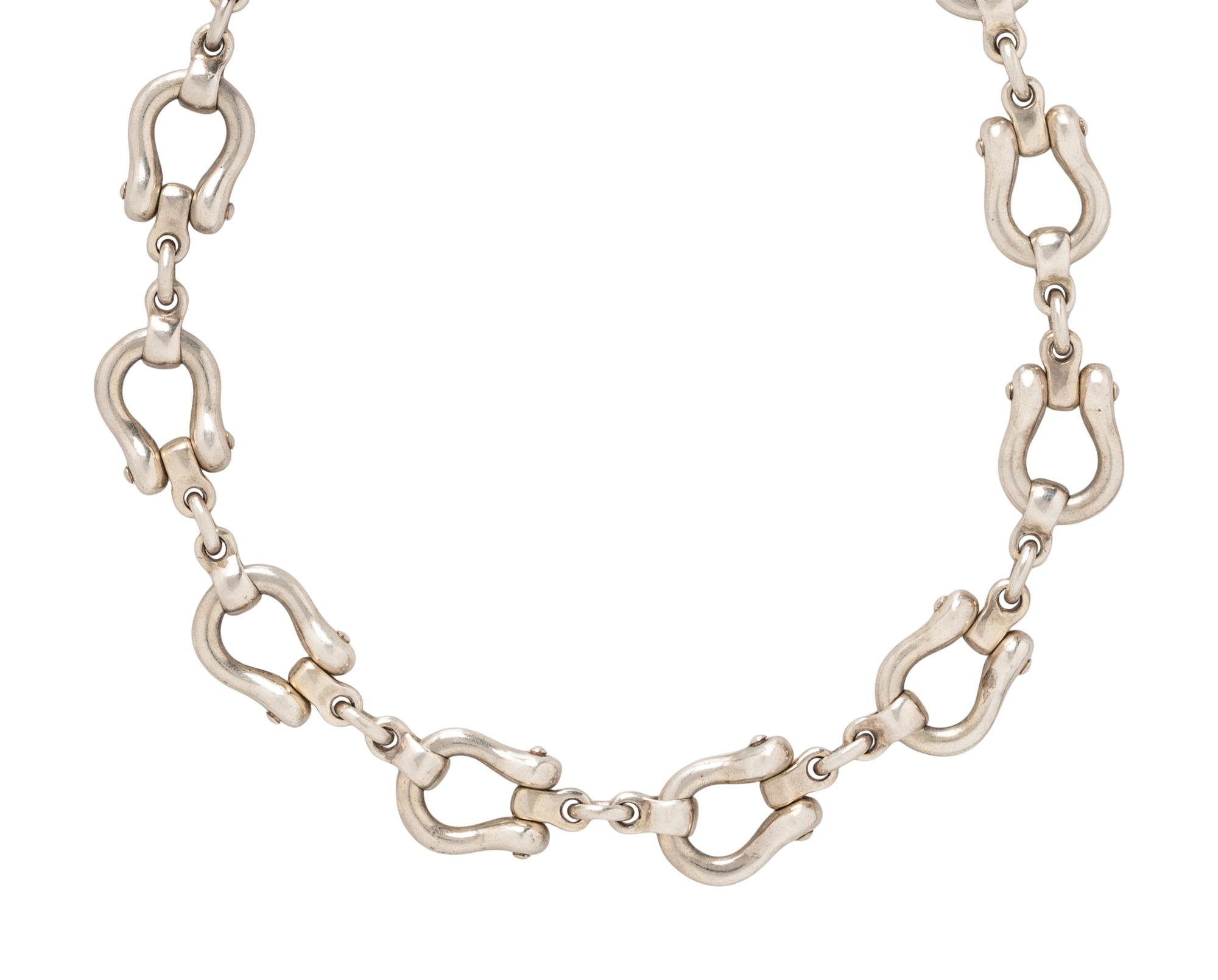 TIFFANY & CO. STERLING SILVER STIRRUP LINK NECKLACE