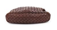 A Bottega Veneta Brown Intrecciato Small Shoulder Bag, 6" H x 8.25" W x 2" D; Strap drop: 10".