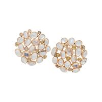 MOONSTONE AND DIAMOND EARRINGS