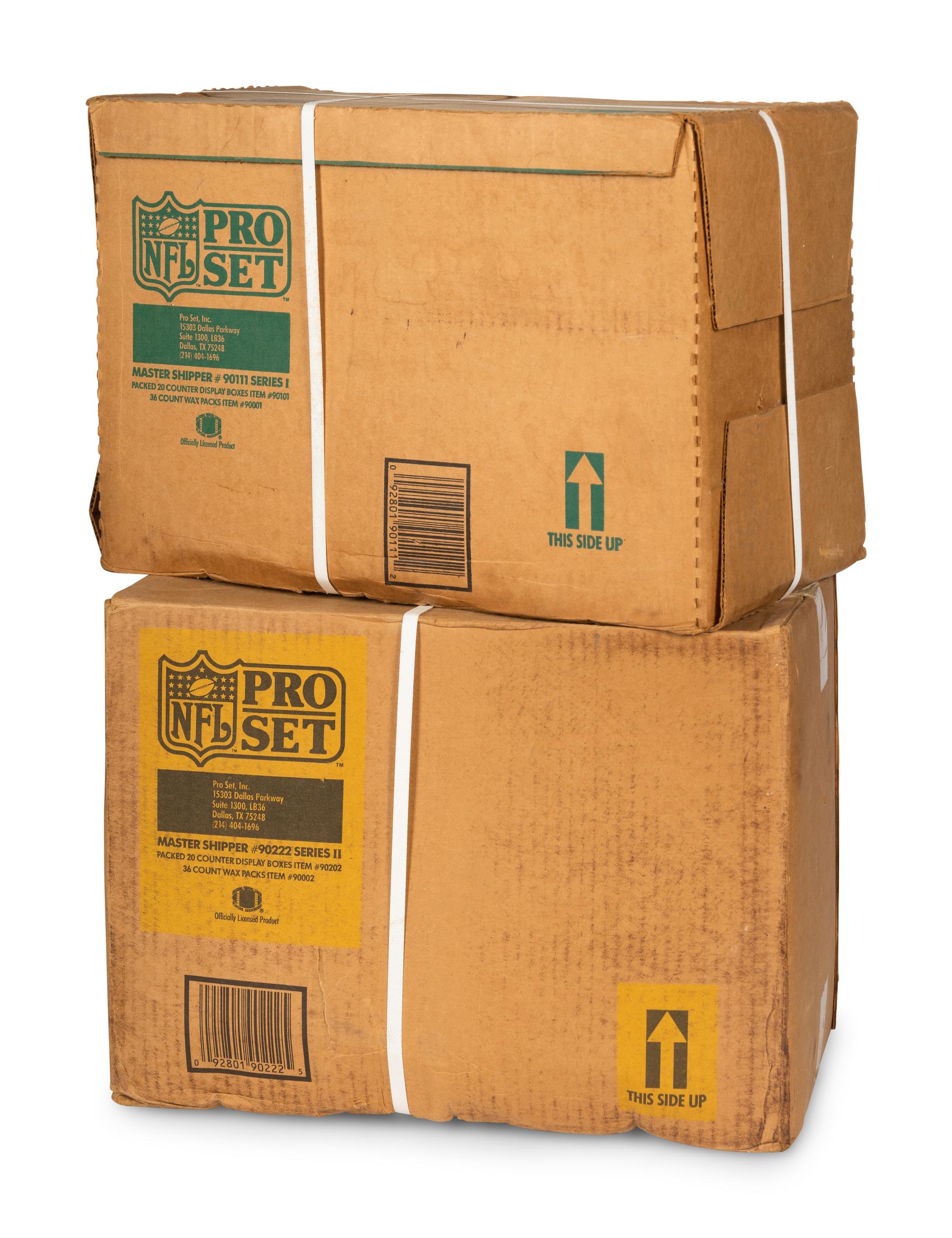 A Group of Factory Cases of 1990 Pro Set Football Cards (Series One and Two)