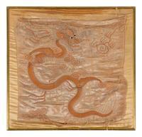 Three Chinese Embroidered Silk Panels