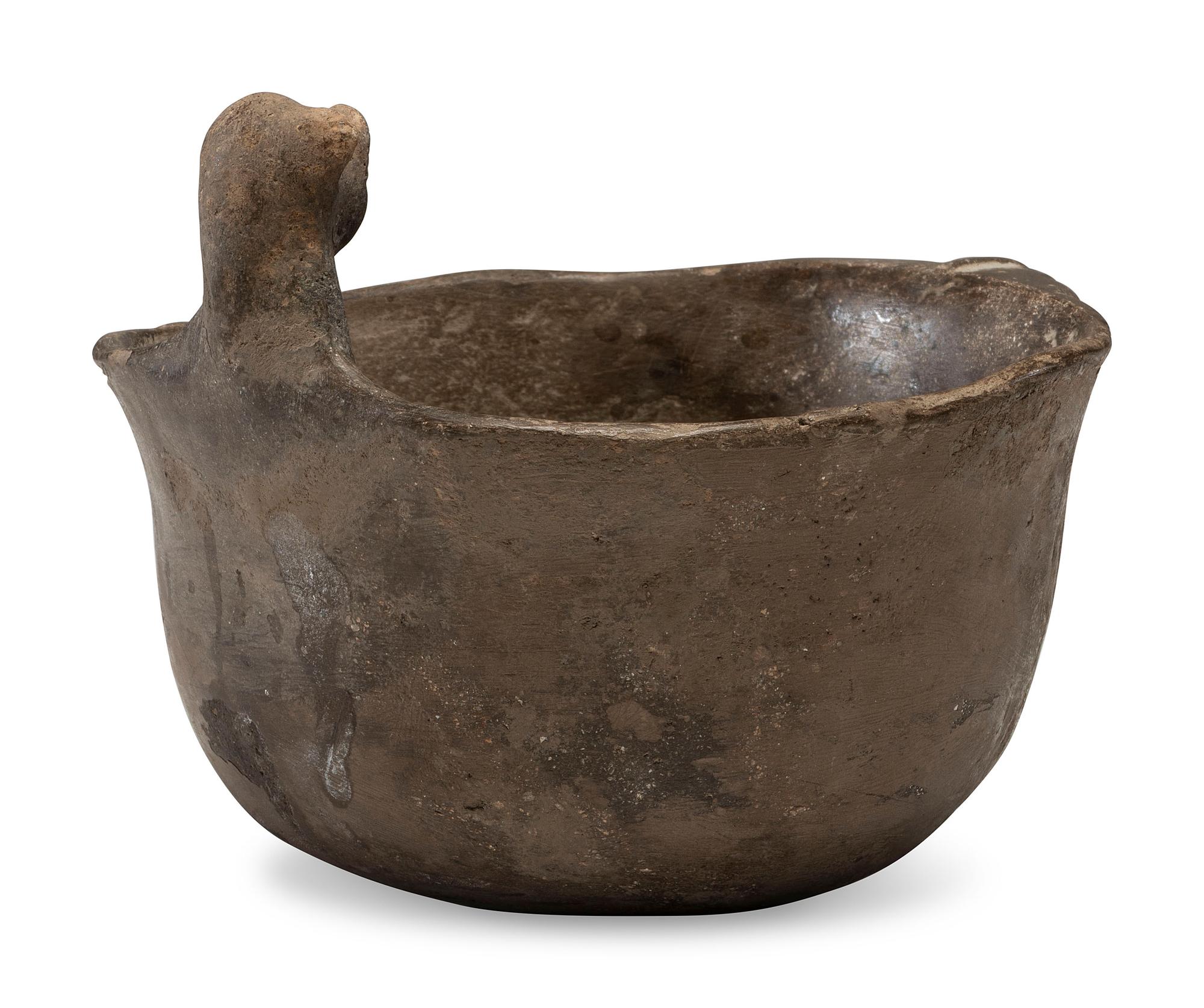 Mississippian Bear Effigy Pottery Bowl