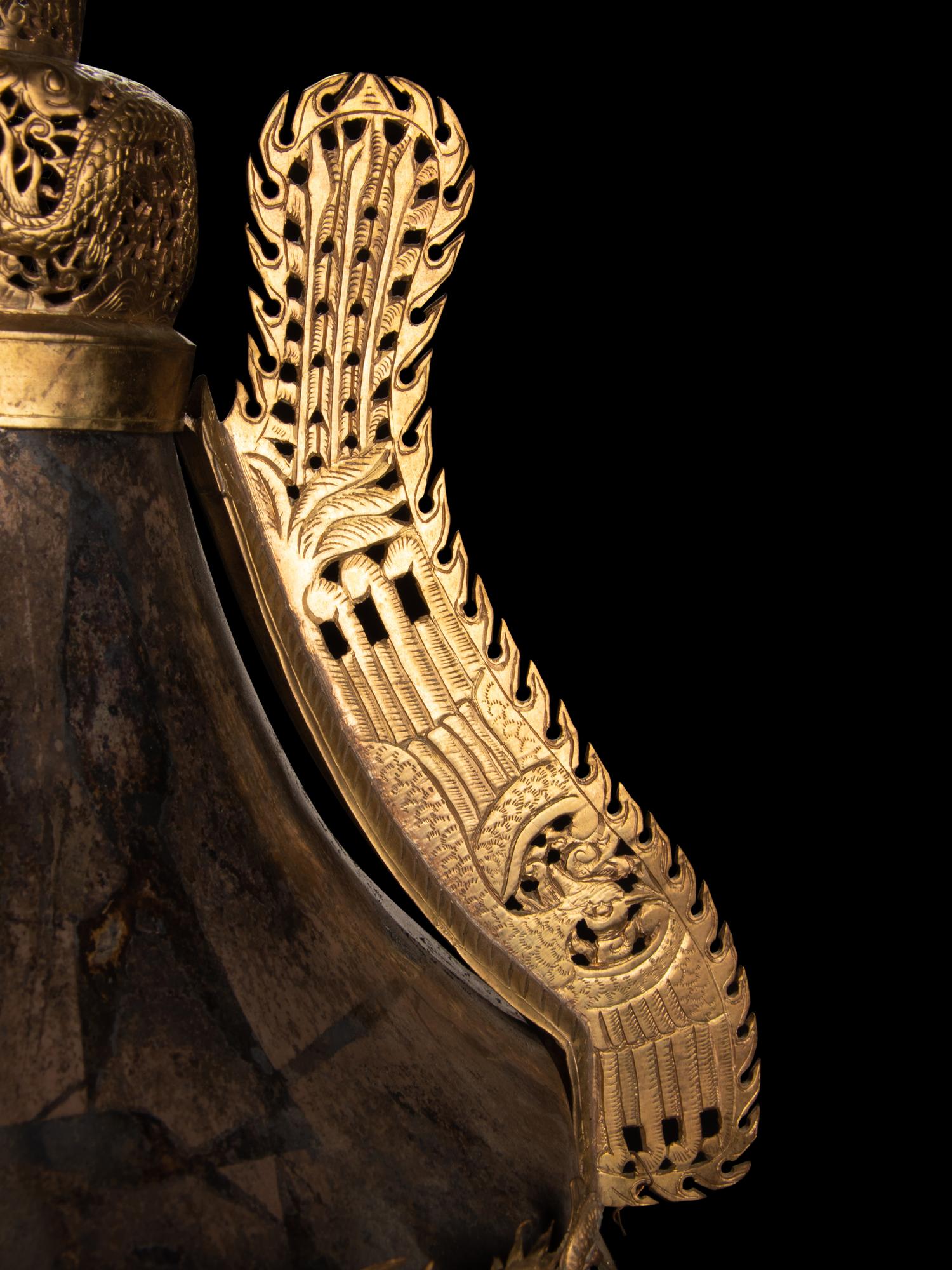 An Imperial Gilt Bronze and Iron Helmet and Partial Set of Armor