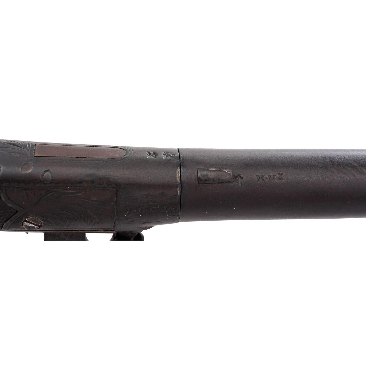Tryon Retailer Marked English Percussion Twist-Off Pocket Pistol