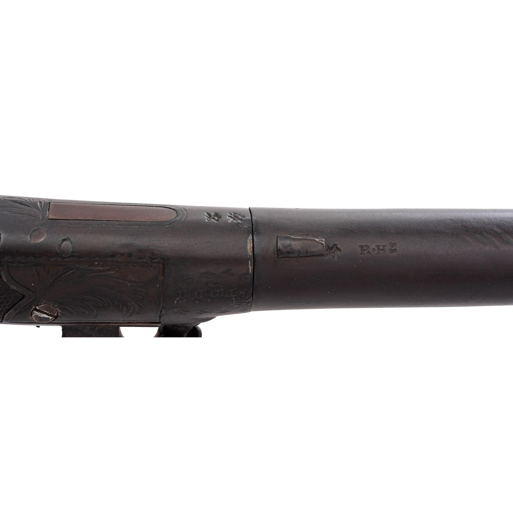 Tryon Retailer Marked English Percussion Twist-Off Pocket Pistol