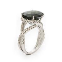 Green Tourmaline, Diamond, and White Gold Ring