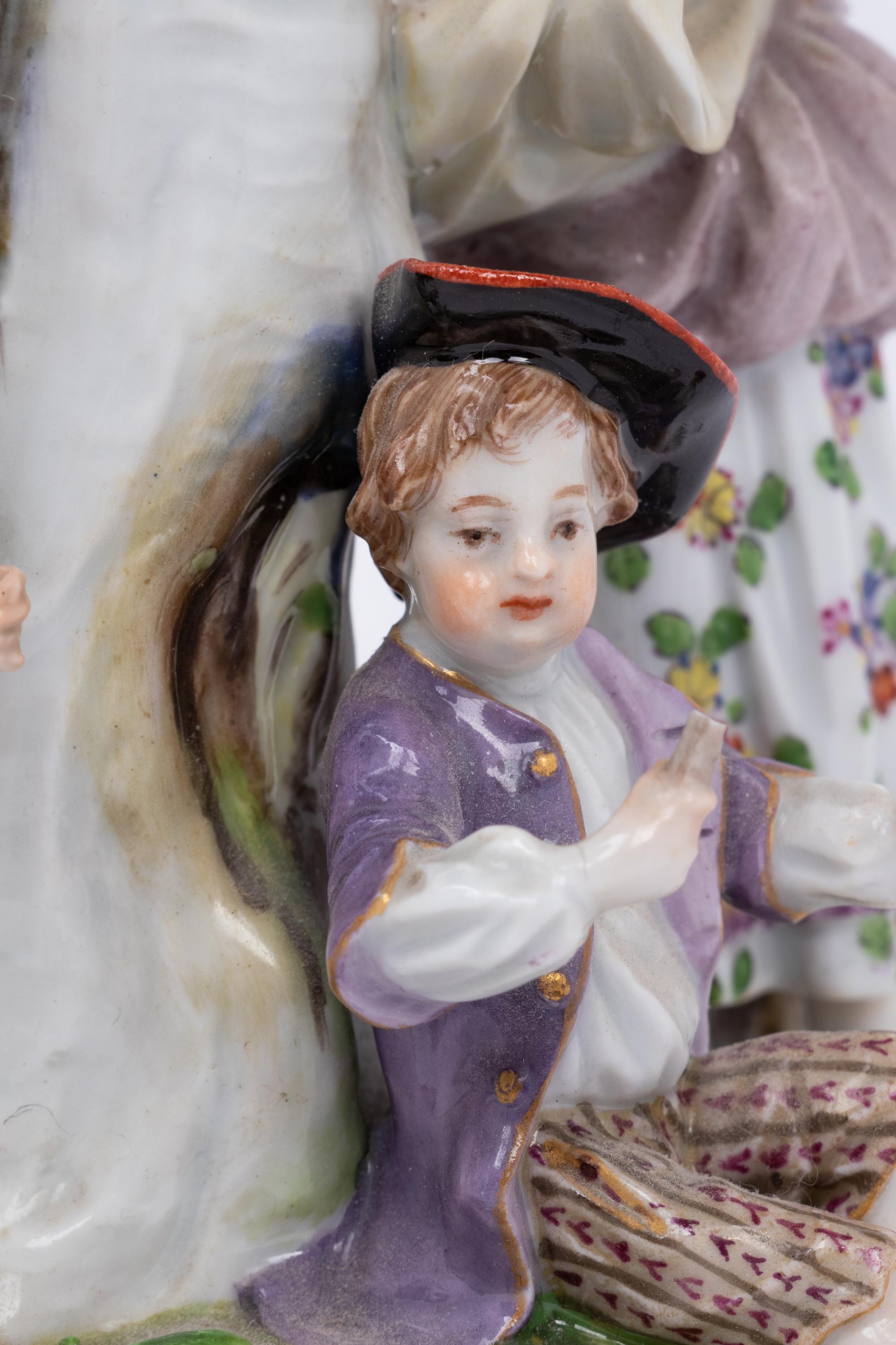 A Meissen Porcelain Group of Figures Around a Tree