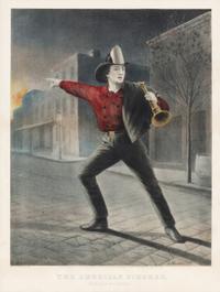 [Prints] Currier and Ives. American Fireman: Rushing to the Conflict