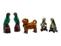 Five Chinese Export Porcelain Figures of Animals