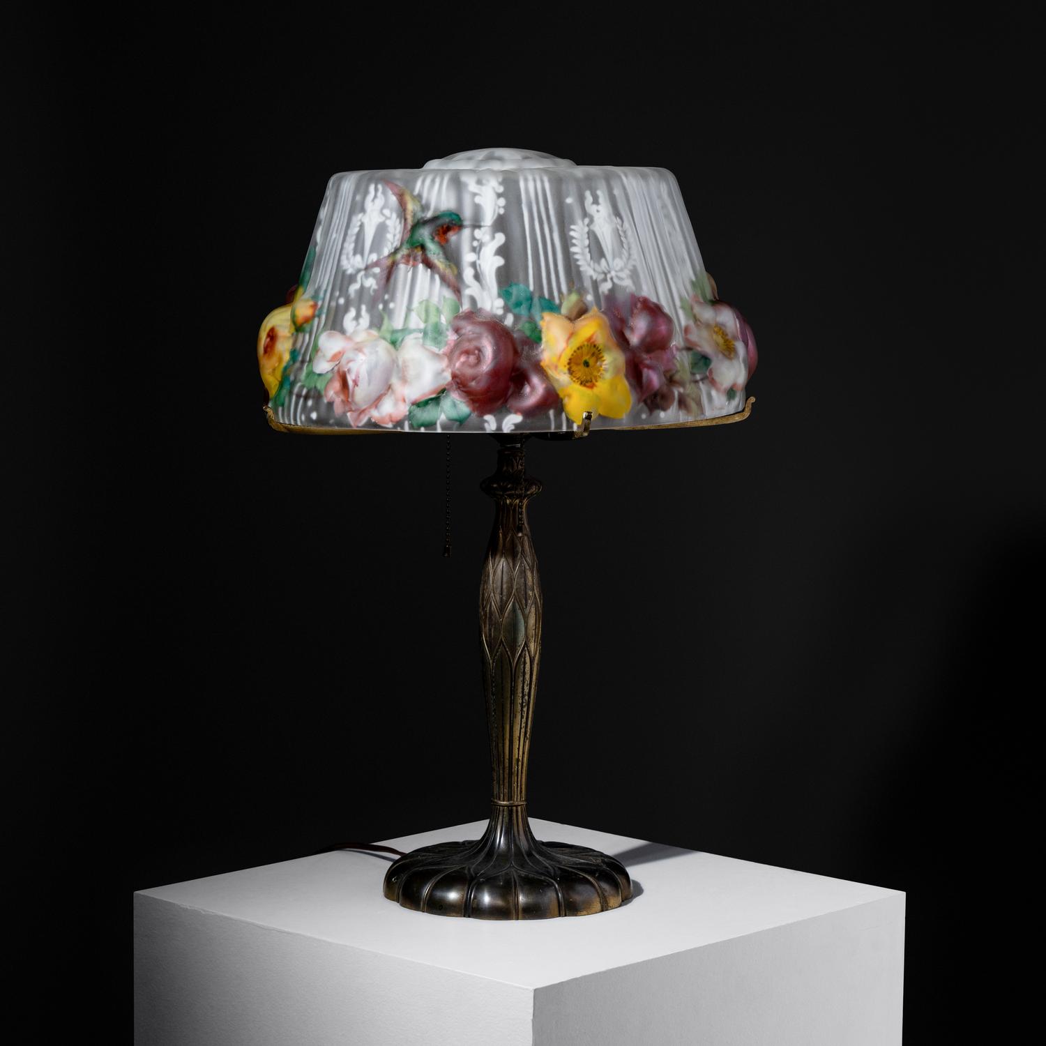 Puffy Hummingbird boudoir lamp, 1909