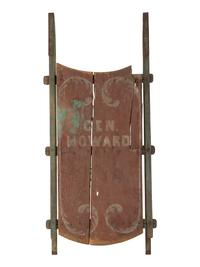 A Paint Decorated Wooden Sled