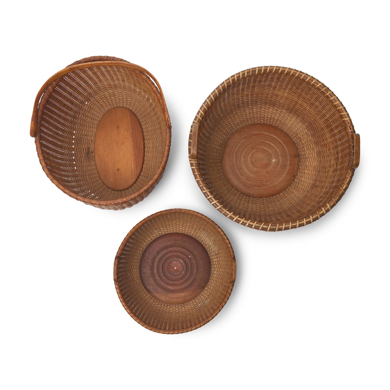 Three Nantucket Lightship Baskets