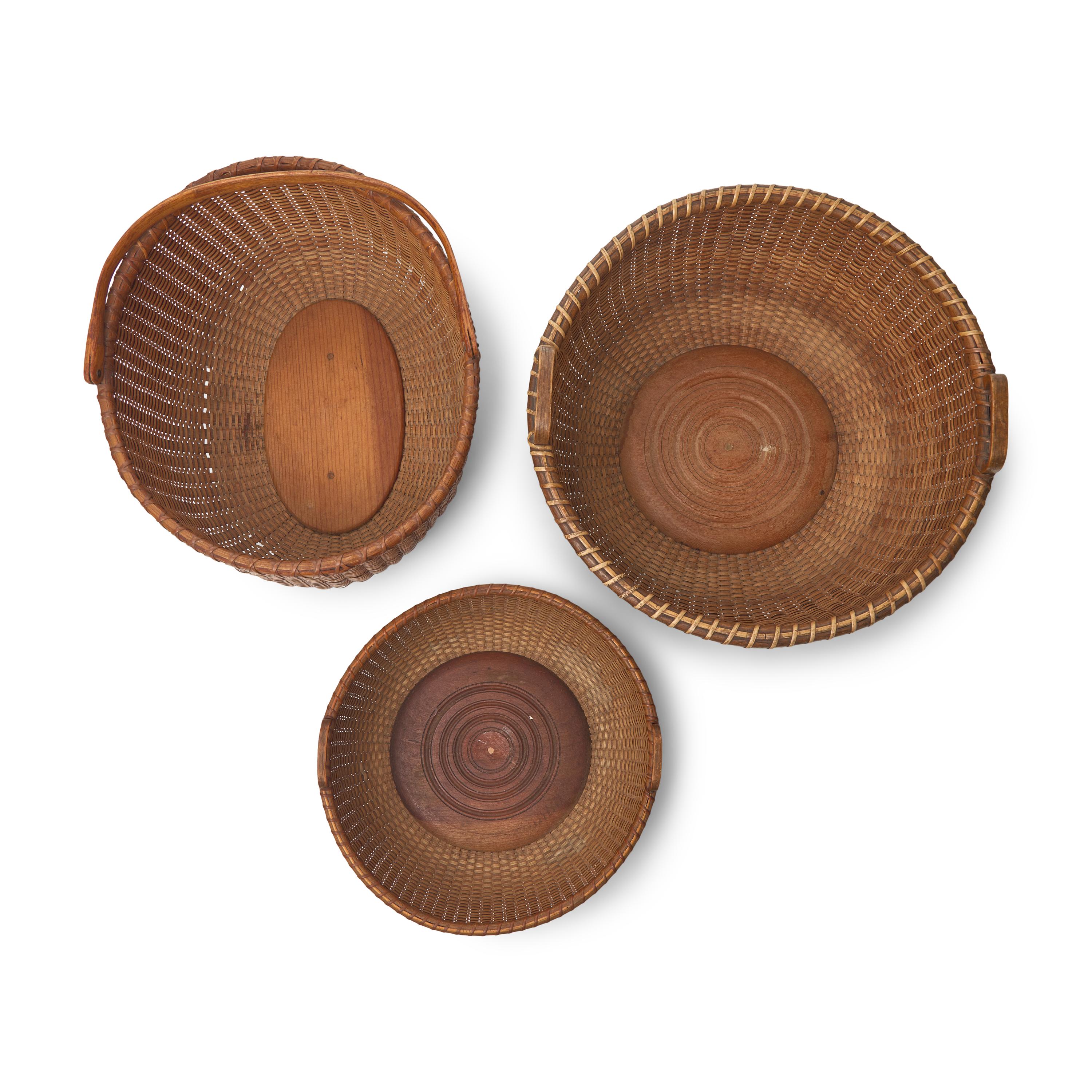Three Nantucket Lightship Baskets