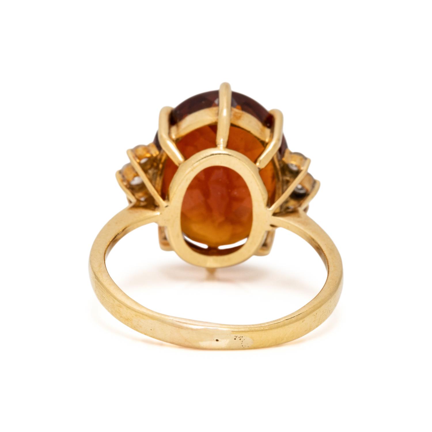 CITRINE AND DIAMOND RING AND EARRINGS