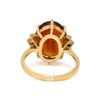 CITRINE AND DIAMOND RING AND EARRINGS