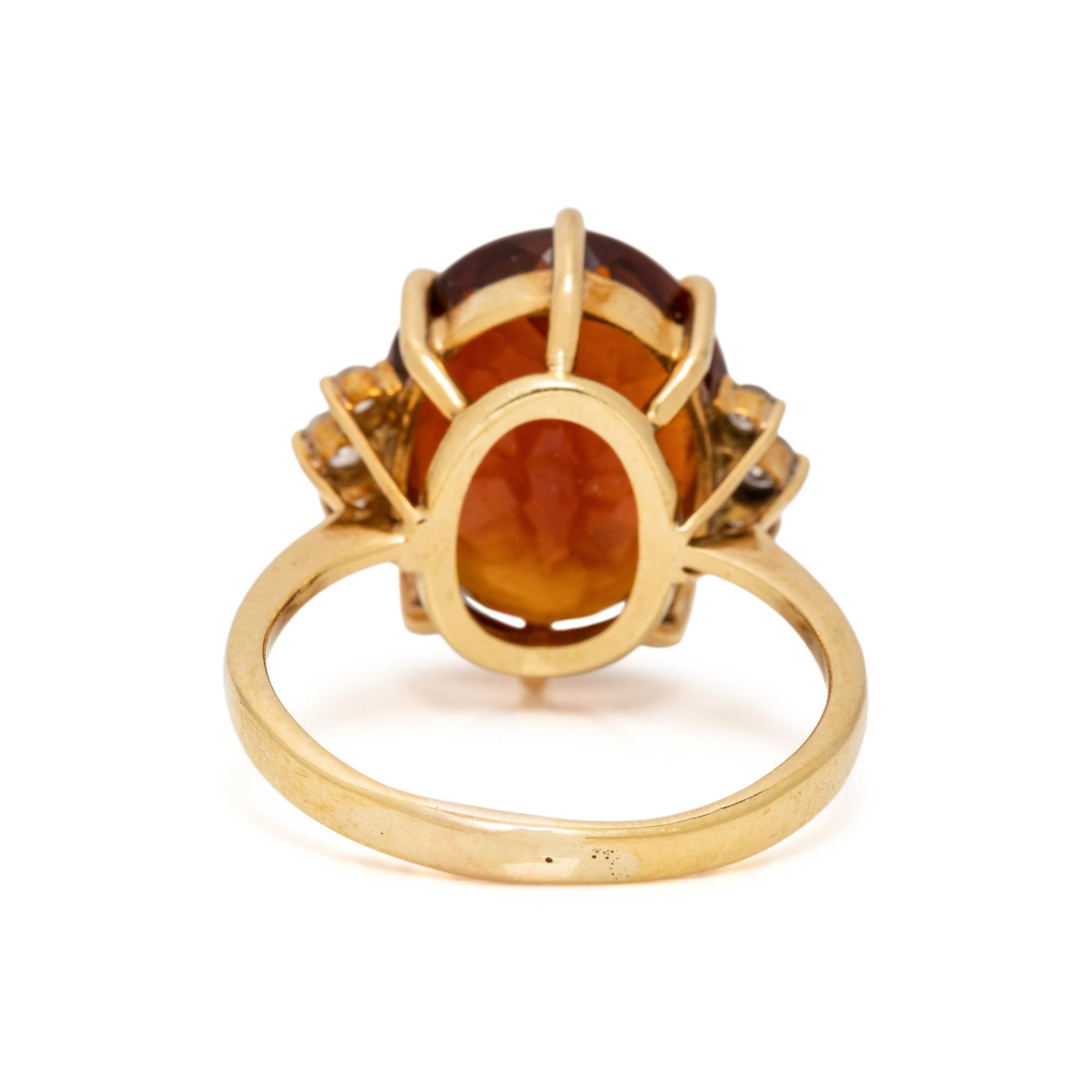 CITRINE AND DIAMOND RING AND EARRINGS