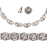 KALO, ARTS & CRAFTS, STERLING SILVER 'PUFFY CHERRIES' SET