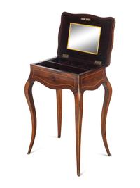 A Louis XV Style Rosewood and Marquetry Dressing Table