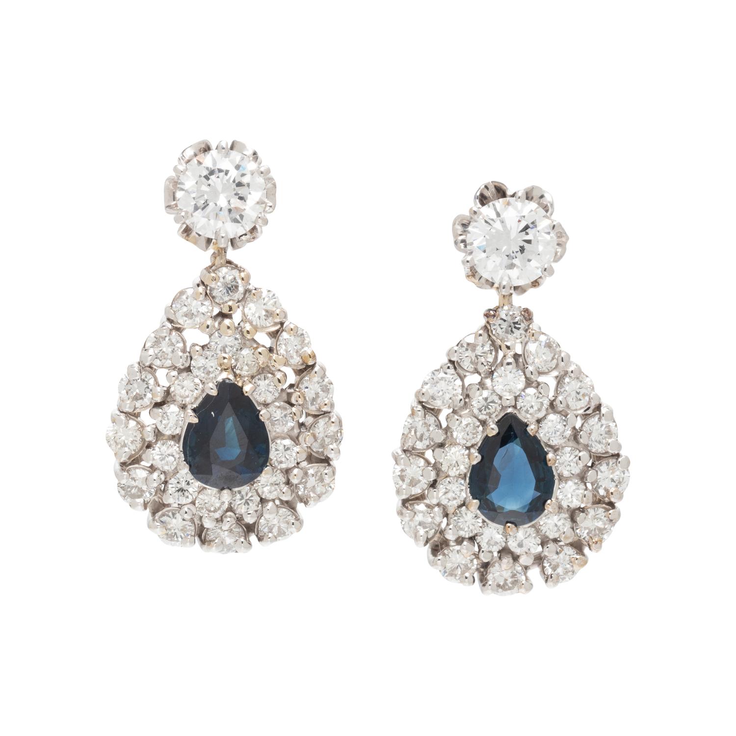 DIAMOND AND SAPPHIRE EARRINGS