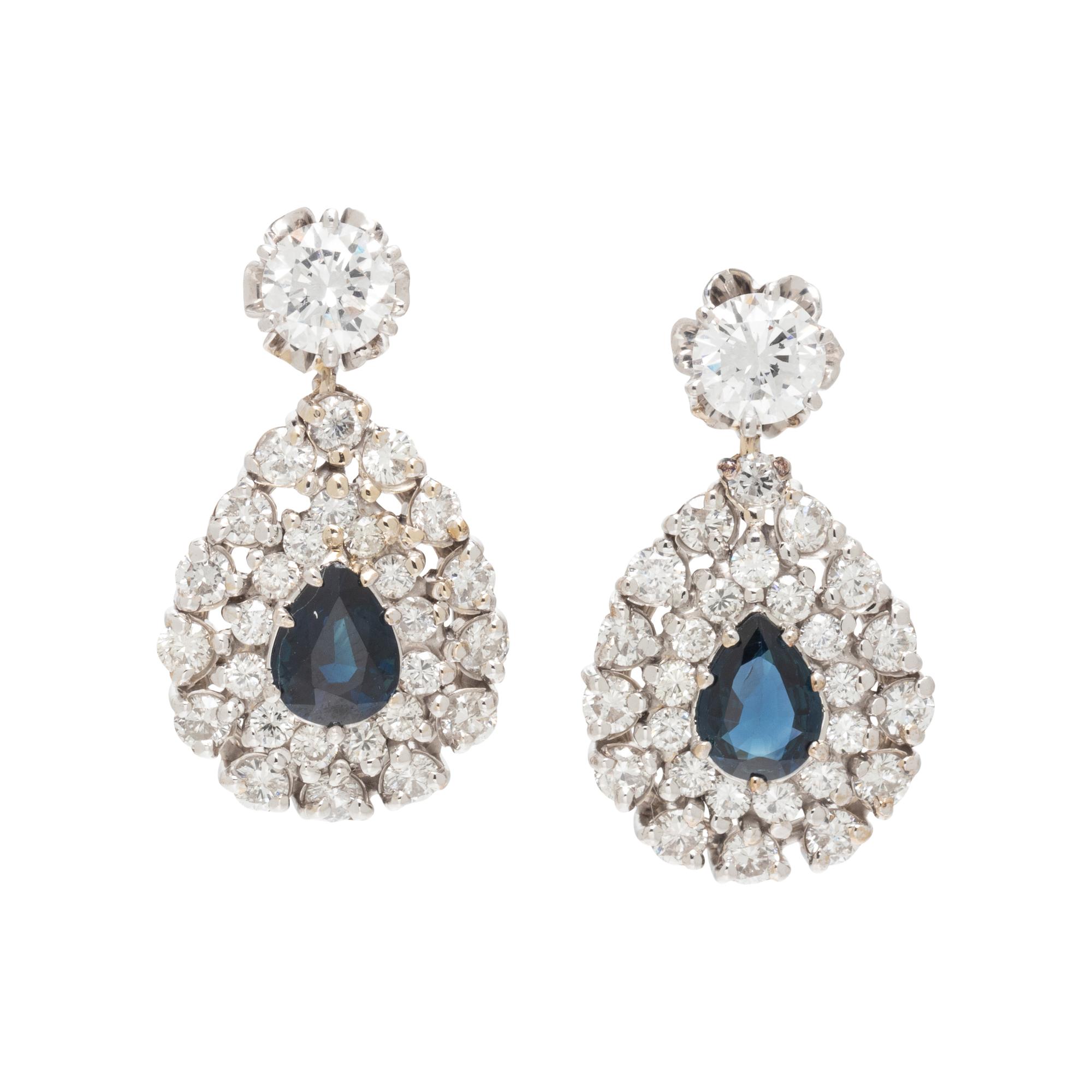 DIAMOND AND SAPPHIRE EARRINGS