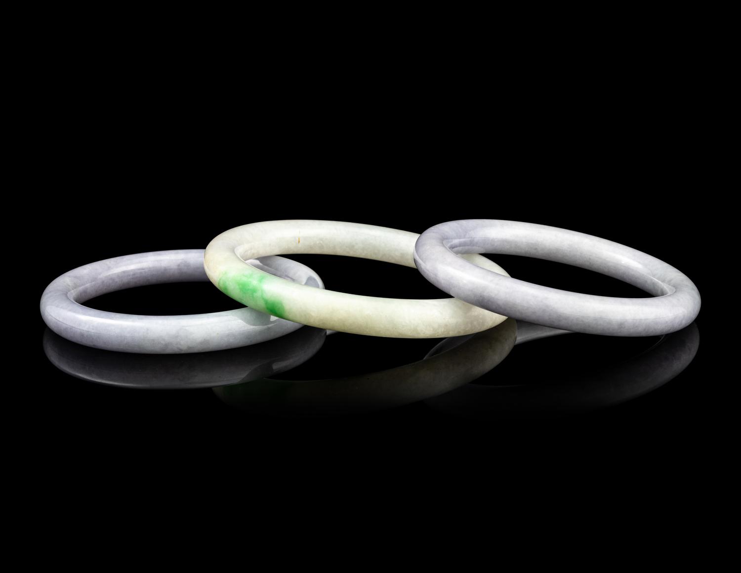Three Chinese Jadeite Bangles