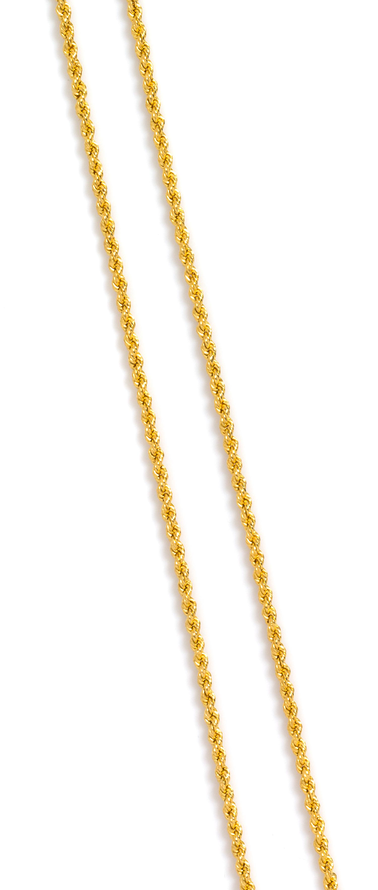 A High Karat Rope Chain, 19.50 dwts.