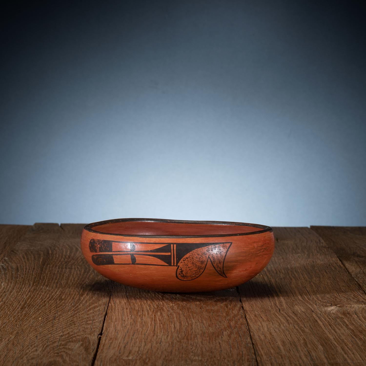 Black-on-Red Pottery Bowl