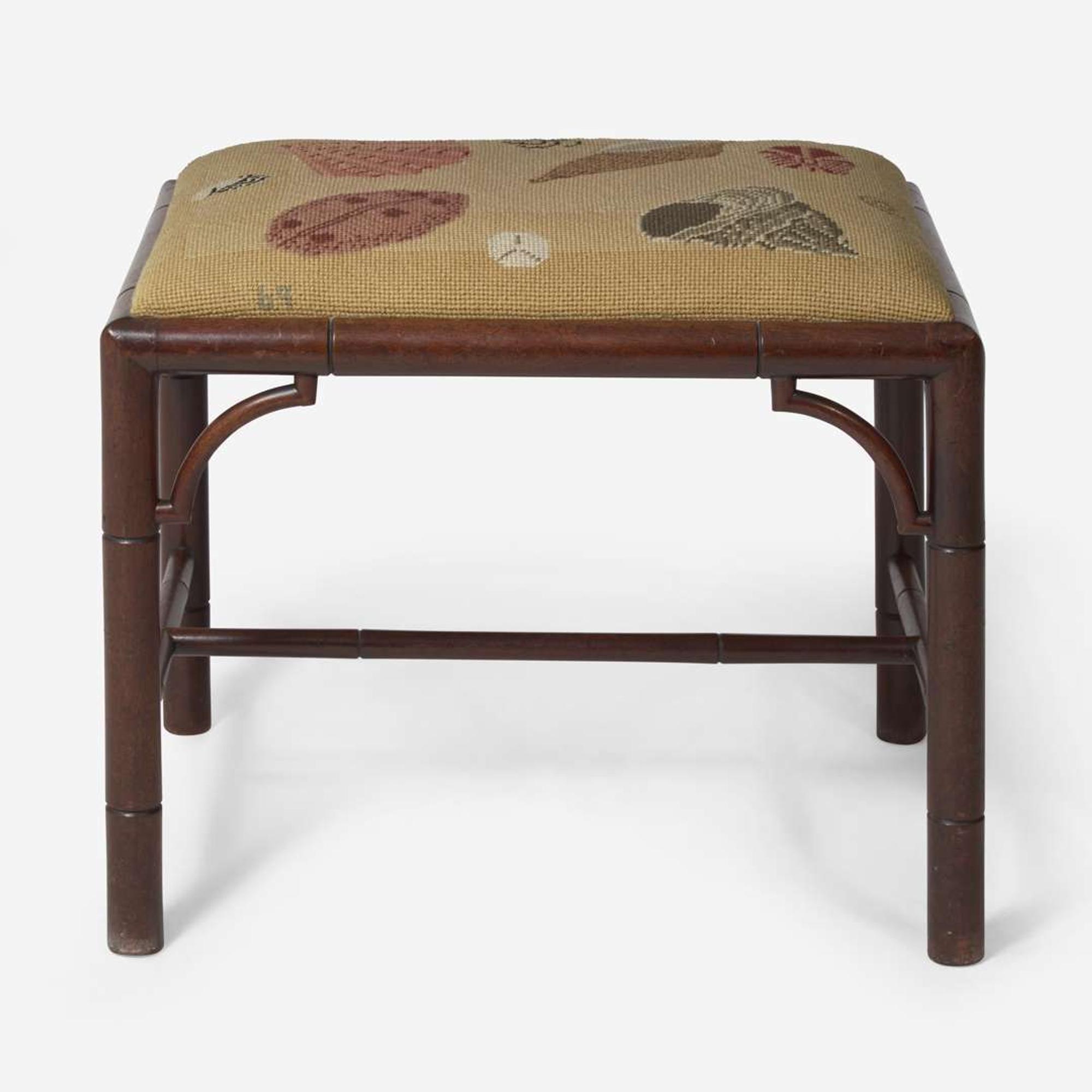 A George III Chinese Chippendale carved mahogany stool late 18th / early 19th century