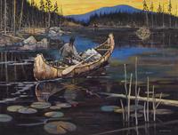 Keith C. Smith (Canadian, 1924-2000) — Indian in Canoe