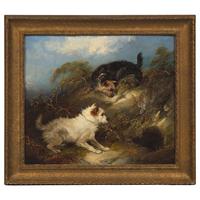 George Armfield (British, born c. 1808-1893) — Two Dogs at Small Cave