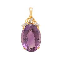 AMETHYST, DIAMOND, AND YELLOW GOLD PENDANT