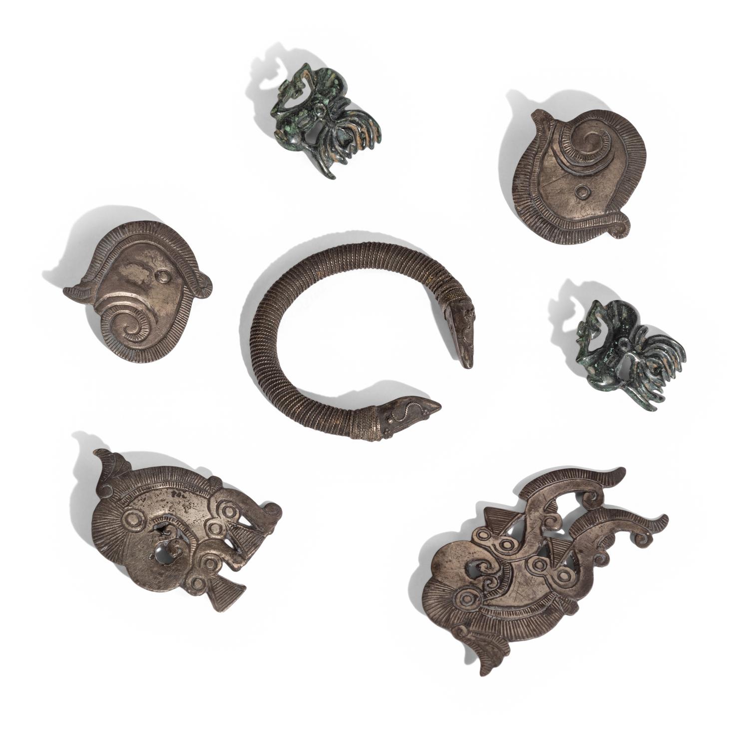 Seven Eurasian Bronze Ornaments