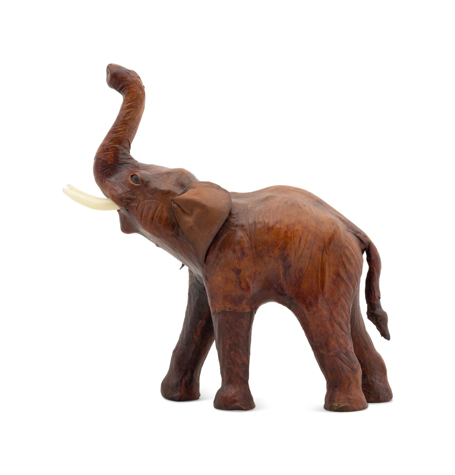 A Leather-Veneered Model of an Elephant