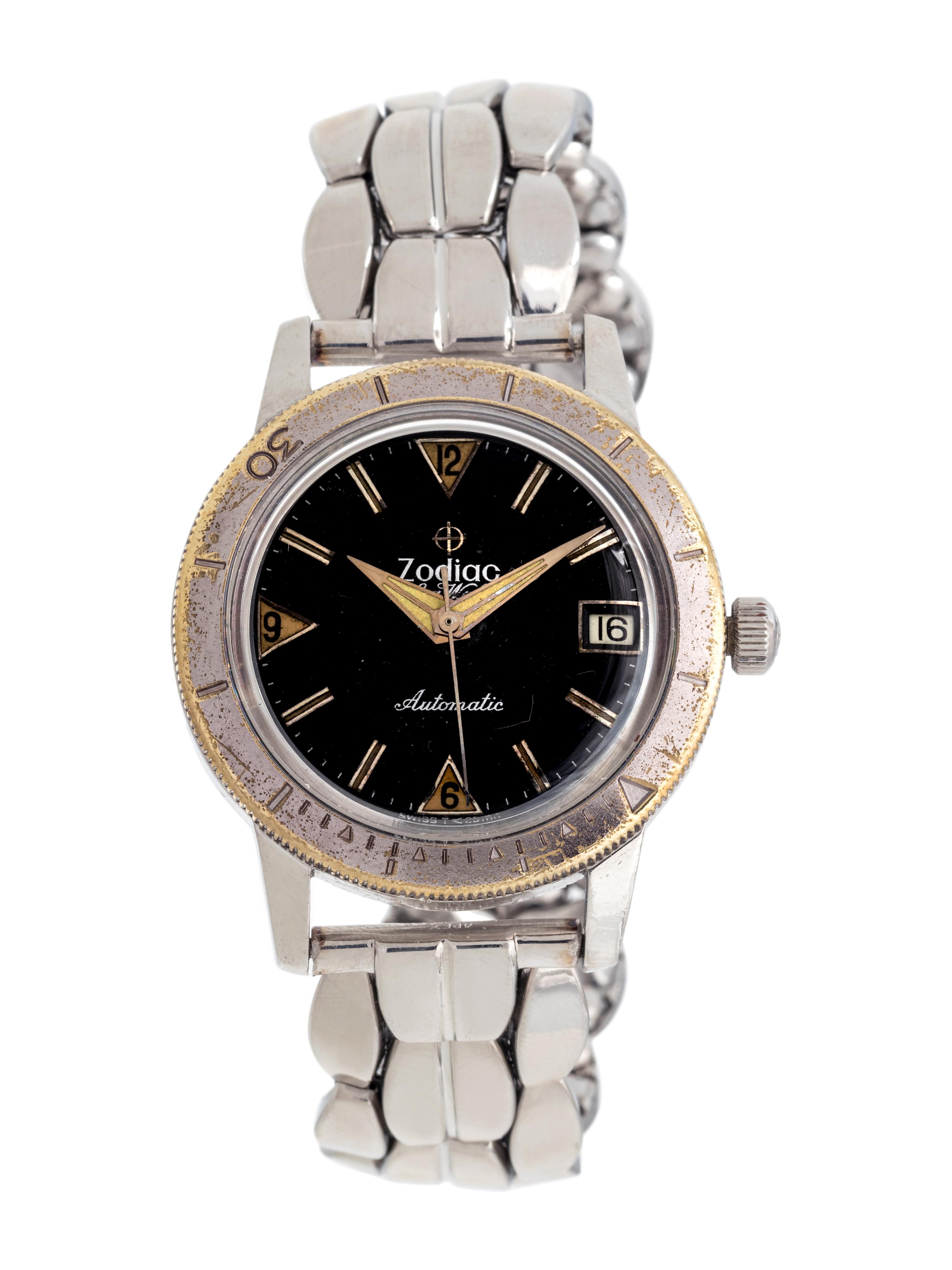 ZODIAC, STEEL 'SEAWOLF' WRISTWATCH