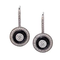 DIAMOND AND ONYX EARRINGS