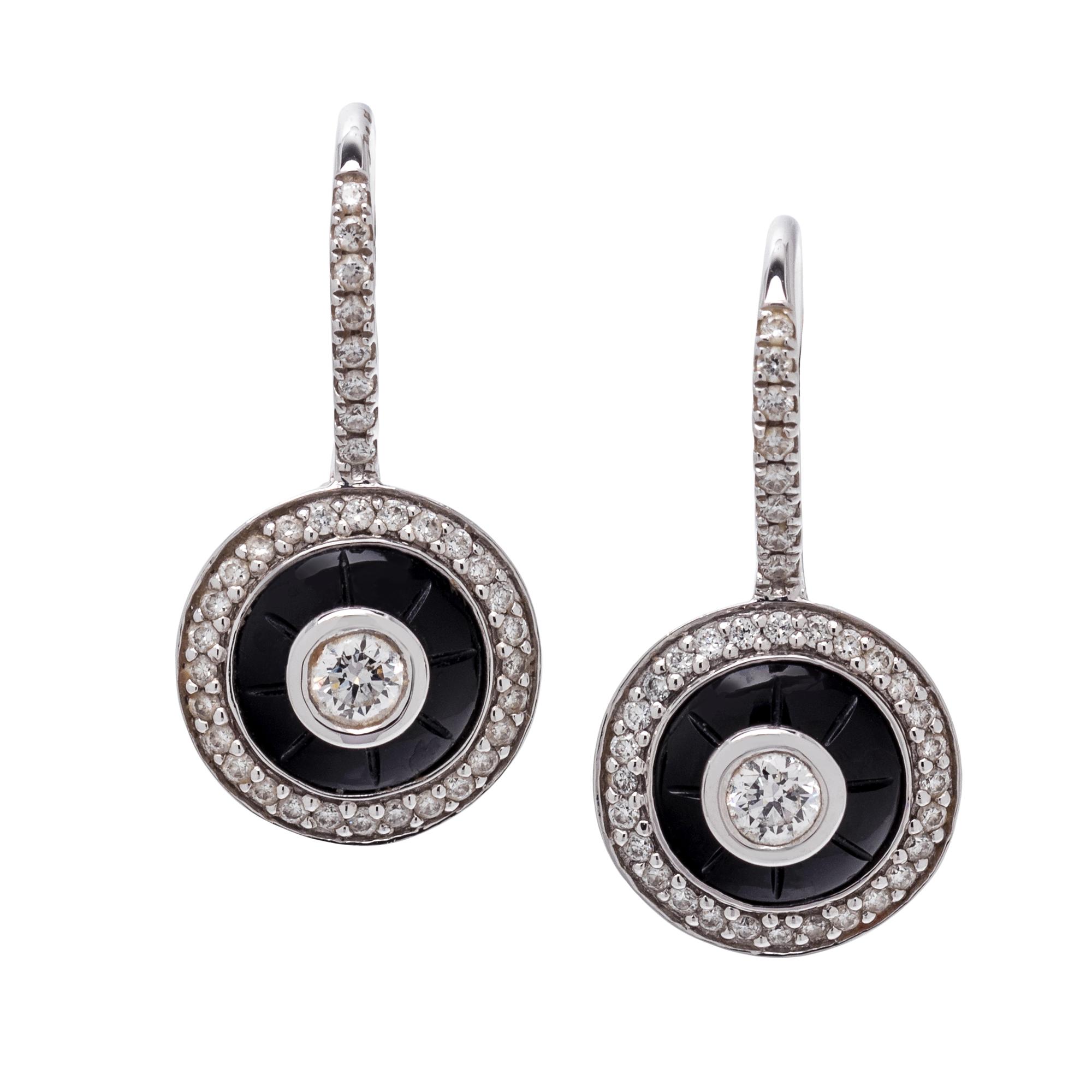 DIAMOND AND ONYX EARRINGS