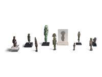Nine Egyptian Bronze Figures