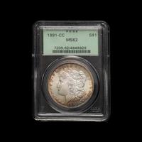 An 1891-CC Morgan $1 Coin (PCGS MS62)