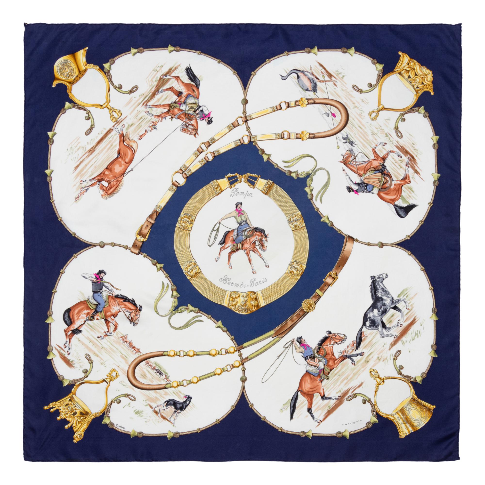 Two Hermès 90cm Silk Scarf, Carré