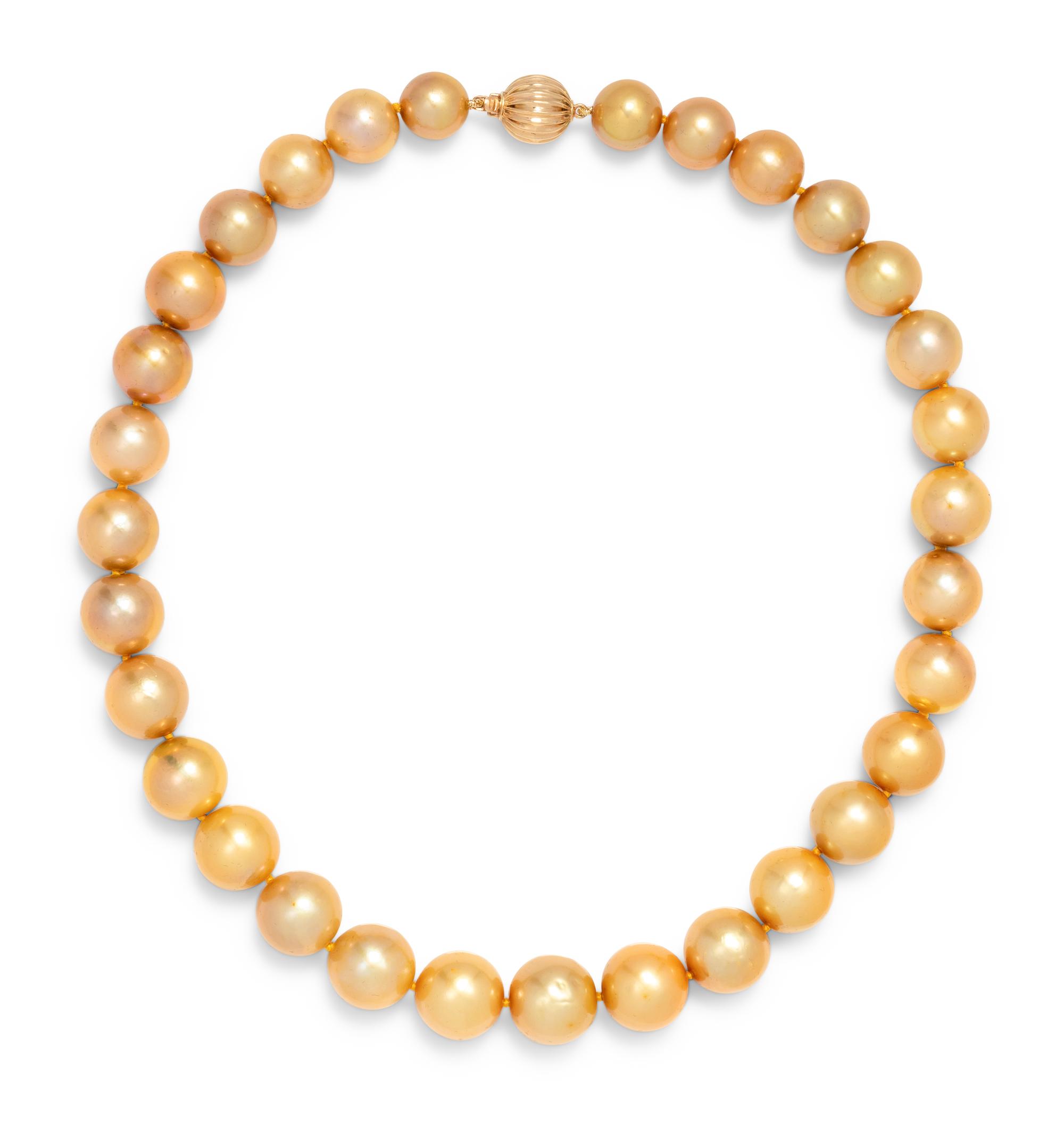 CULTURED GOLDEN SOUTH SEA PEARL NECKLACE